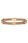 Tory Burch Eleanor Faux Leather Bracelet In Multi