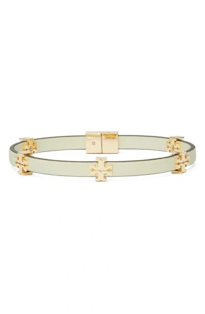 Tory Burch Eleanor Faux Leather Bracelet In Gold