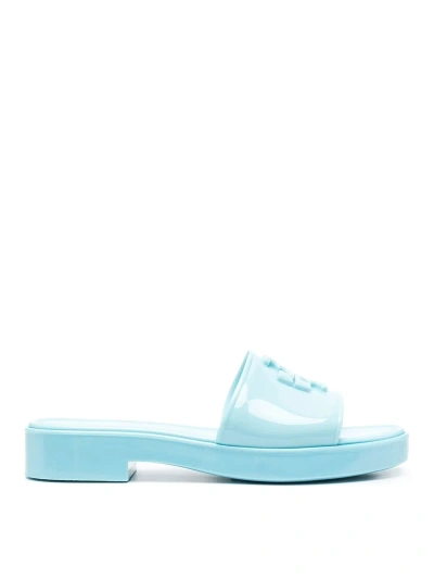 Tory Burch Eleanor Flat Sandals In Light Blue