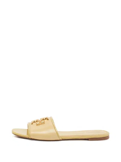 Pre-owned Tory Burch Eleanor Flat Sandals In Yellow