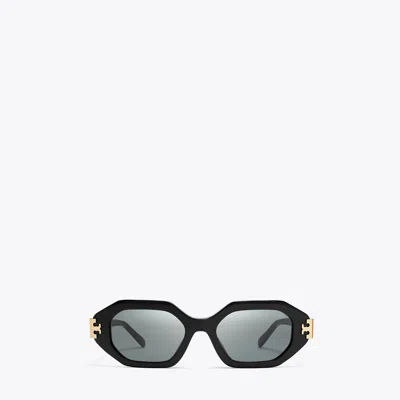 Tory Burch Eleanor Geometric Sunglasses In Black