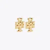 Tory Burch Eleanor Hidden Hoop Earrings In Tory Gold