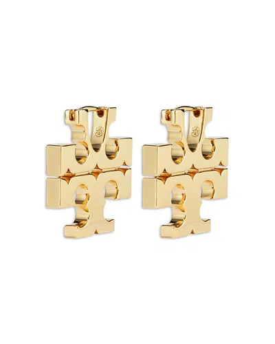 Tory Burch Eleanor Hidden Hoop Earrings In Tory Gold