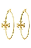 Tory Burch Eleanor Flower-detailing Earrings In Gold