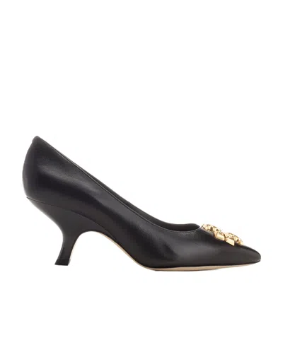 Tory Burch Eleanor Lacquered Leather Pump In Black