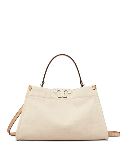 Tory Burch Eleanor Large Canvas Satchel In Brown