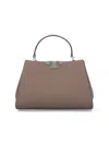 Tory Burch Eleanor Pebbled In Taupe Leather In Brown