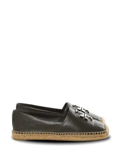 Tory Burch Eleanor Leather Ballet Flats In Gray