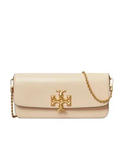 Tory Burch Eleanor Leather Clutch Bag In Nude | ModeSens