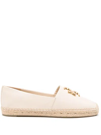 Tory Burch Eleanor Espadrilles With Metal Logo In White