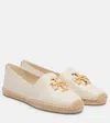 Tory Burch Eleanor Leather Espadrilles In White