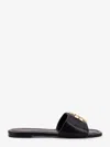 Tory Burch Eleanor Leather Medallion Flat Slide Sandals