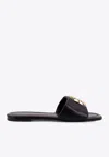 Tory Burch Eleanor Leather Slider Color Black In Black