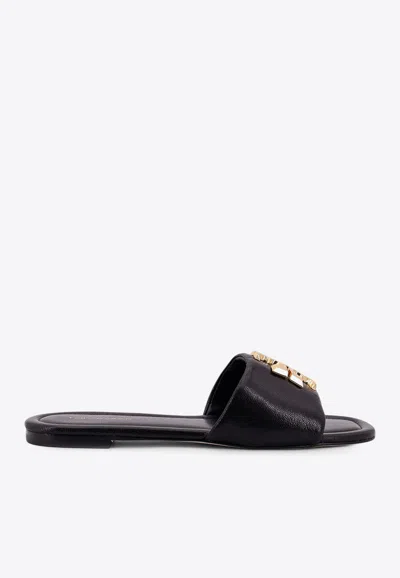 TORY BURCH ELEANOR LEATHER FLAT SANDALS