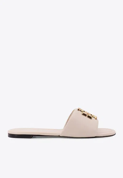 TORY BURCH ELEANOR LEATHER FLAT SLIDES