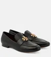 Tory Burch Eleanor Leather Medallion Slip-on Loafers In Black
