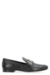 Tory Burch 'eleonor' Black Slip-on Loafers With Double T In Black