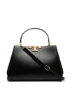 Tory Burch Eleanor Leather Satchel Bag In Black