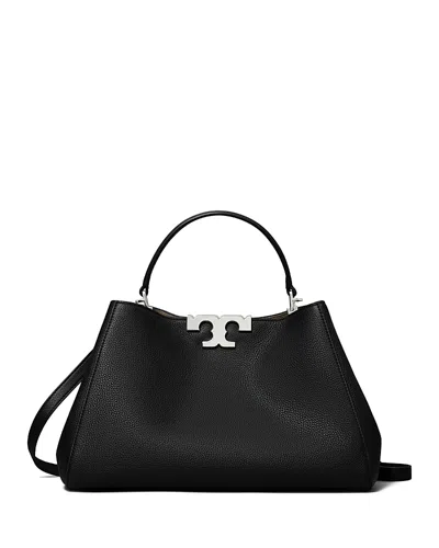 Tory Burch Eleanor Leather Satchel In Black