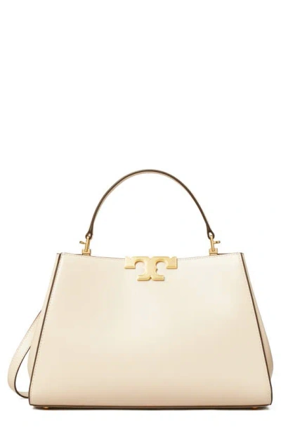 Tory Burch Eleanor Leather Satchel In New Cream