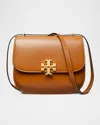 Tory Burch Eleanor Leather Slim Saddle Crossbody Bag In Whiskey