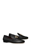 Tory Burch 'eleonor' Black Slip-on Loafers With Double T In Perfect Black
