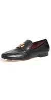 Tory Burch 'eleonor' Black Slip-on Loafers With Double T In Perfect Black