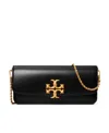 Tory Burch Eleanor Logo-plaque Leather Clutch Bag In Black