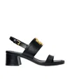 Tory Burch Leather Dual-band Slingback Sandals In Black