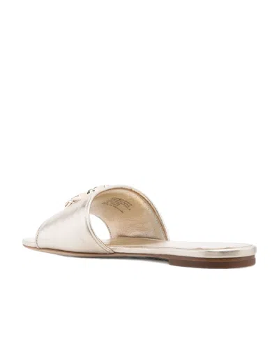 Tory Burch Eleanor Logo-plaque Sliders In Nude