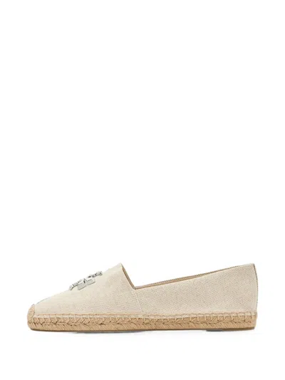 Tory Burch Eleanor Logo-plaque Espadrilles In Neutral