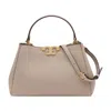 Tory Burch Eleanor Medium Leather Satchel Bag In Neutral