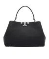Tory Burch Eleanor Pebbled Leather Satchel Shoulder Bag In Black