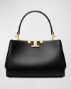 Tory Burch Eleanor Mini Leather & Suede Satchel Bag In Black