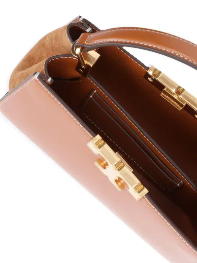 Tory Burch Eleanor Mini Leather Habdbag In Brown
