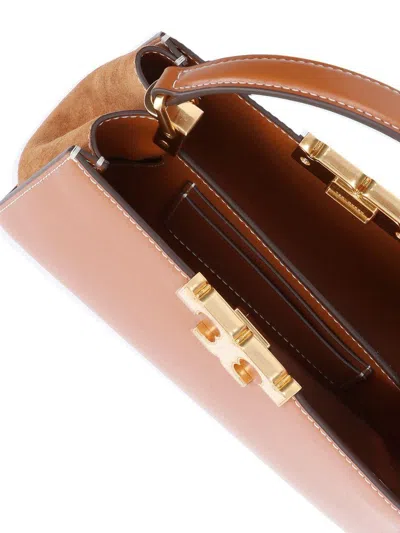 Tory Burch Eleanor Mini Leather Habdbag In Brown