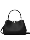 Tory Burch Eleanor Mini Leather Handbag In Black