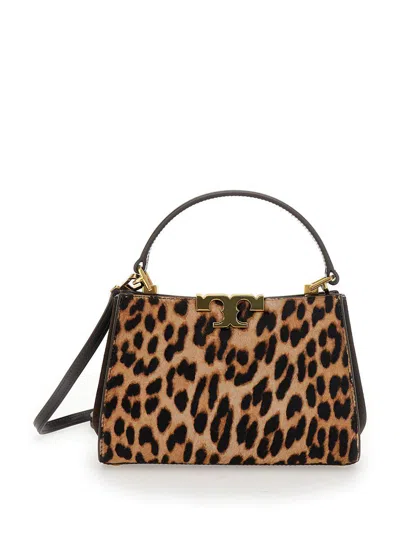 Tory Burch Eleanor Mini Leather Handbag In Brown