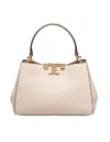 Tory Burch Eleanor Mini Satchel In Hammered Leather Stone Color In Gray