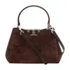 Tory Burch Eleanor Suede Shoulder Bag In Brown