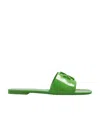 Tory Burch Eleanor Patent-leather Slides In Green