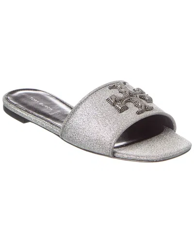 Tory Burch Eleanor Pave Glitter Slide In Silver