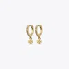 Tory Burch Eleanor Pavé Huggie Earring In Tory Gold/crystal