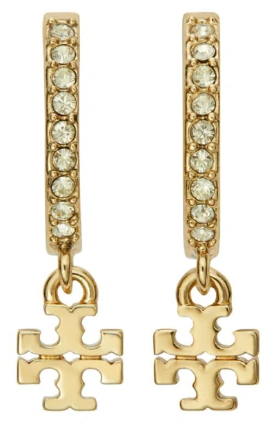 Tory Burch Eleanor Pavé Huggie Hoop Earrings