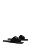 Tory Burch Eleanor Velvet Slides In Perfect Black
