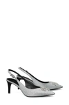 Tory Burch Eleanor Pavé Slingback Pointed Toe Pump In Black