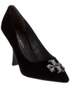 Tory Burch Eleanor Pumps Aus Samt Mit Verzierung In Black