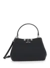 Tory Burch Mini Satchel In Hammered Leather In Black