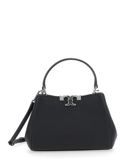 Tory Burch Eleanor Pebble Mini Satchel In Black