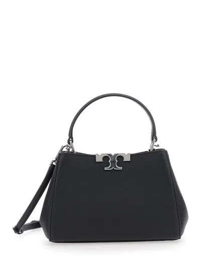 Tory Burch Eleanor Pebble Mini Satchel In Black
